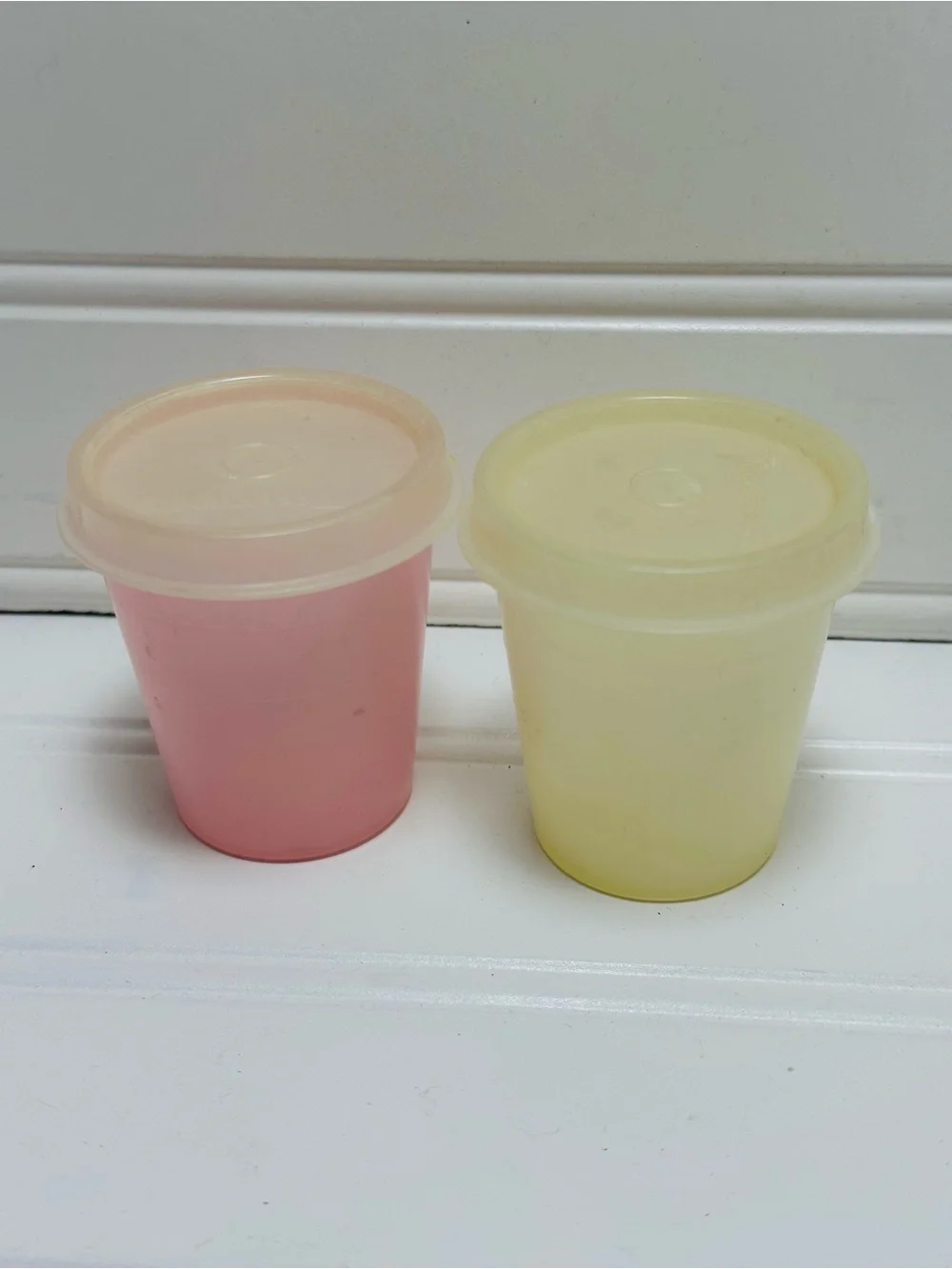 Vintage Tupperware Mini Containers (Set of 4) Pastel Colors Clear Plastic Lids